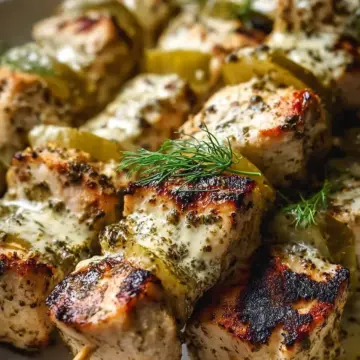 Easy Dill Pickle Ranch Chicken Skewers