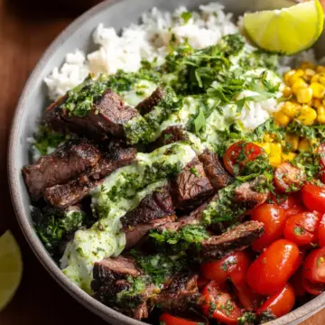 Cilantro Lime Steak and Rice Bowls