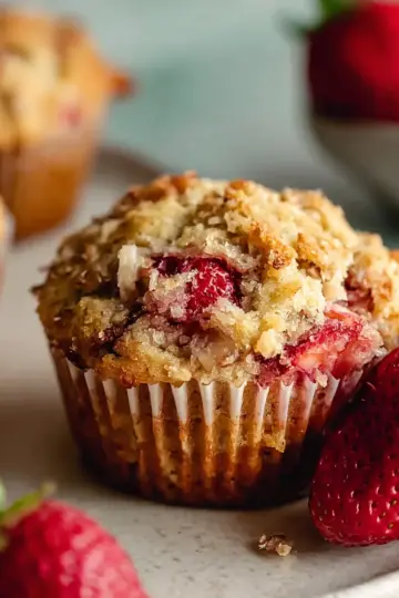 Homemade Paleo Strawberry Rhubarb Muffins
