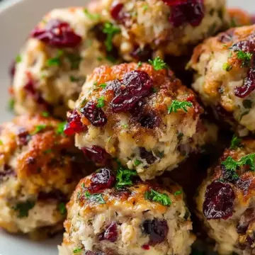 Irresistible Cranberry Turkey Stuffing Balls