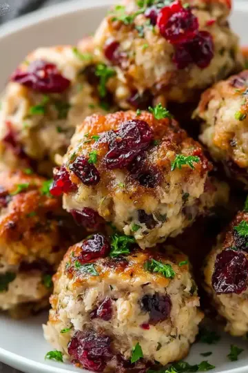 Irresistible Cranberry Turkey Stuffing Balls