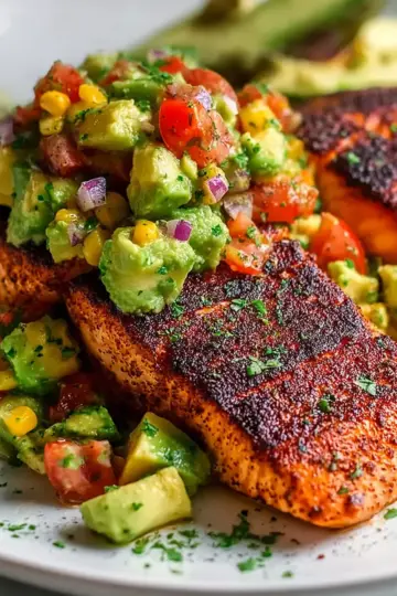 Simple Grilled Salmon with Avocado Salsa